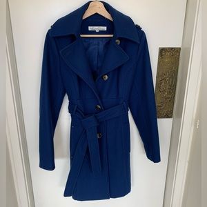 Kenneth Cole belted wool blend coat